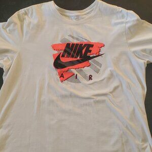 Nike Air T-shirt Men's XXLarge White Orange Black Swoosh Sporty Athletic